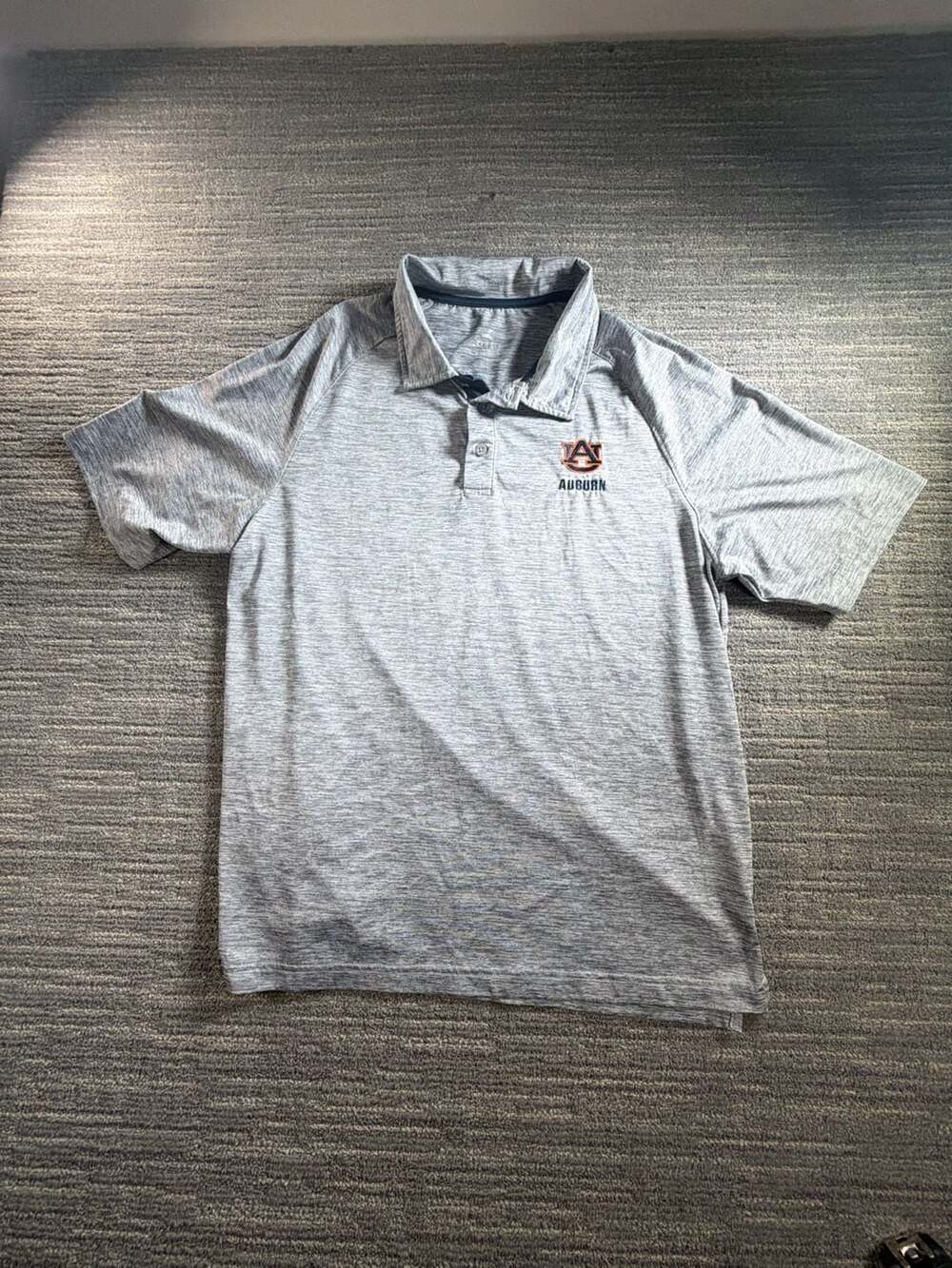 Colosseum Auburn University Tigers Performance Polo Shirt Gray Size Large